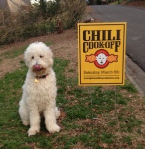 Chili-Cook-Off-Dog-with-Sign-1-291x300